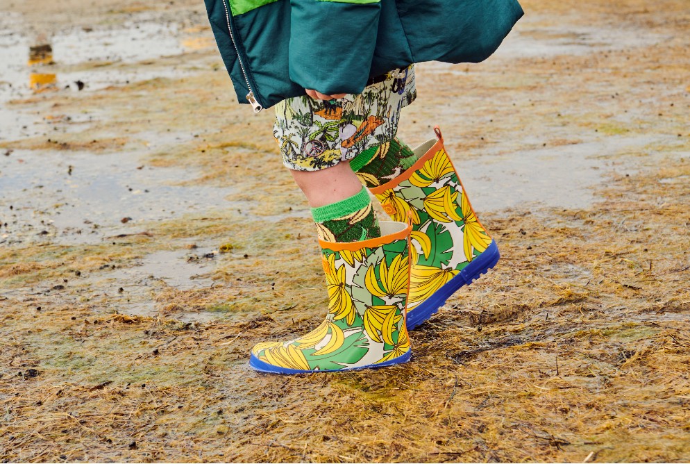 kip&co banana print gumboot