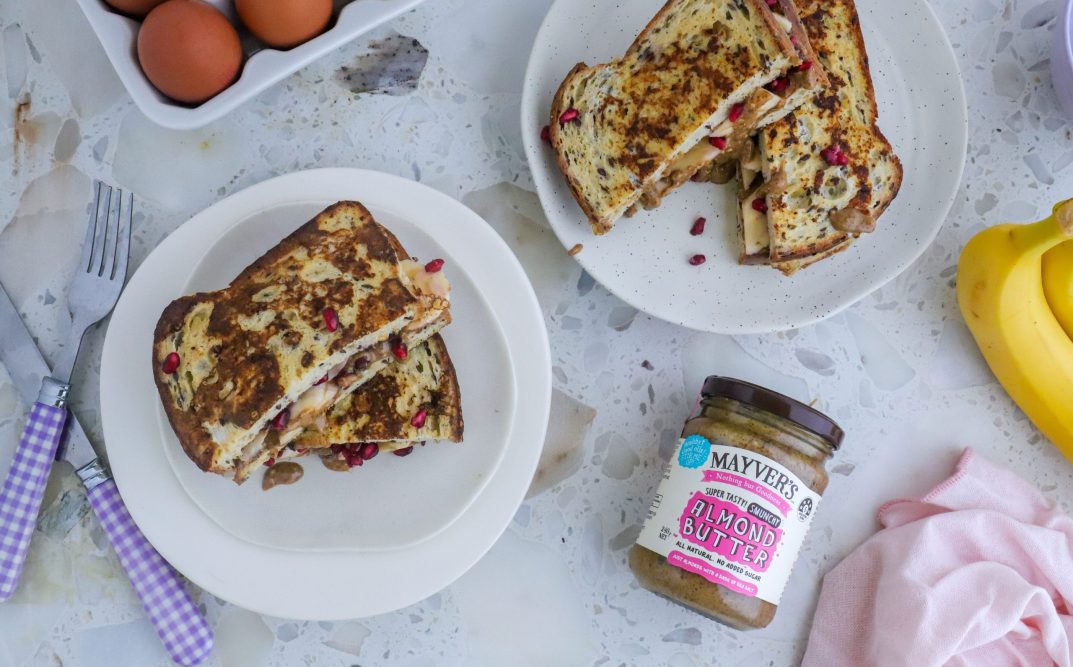 almond butter french toast stakcs