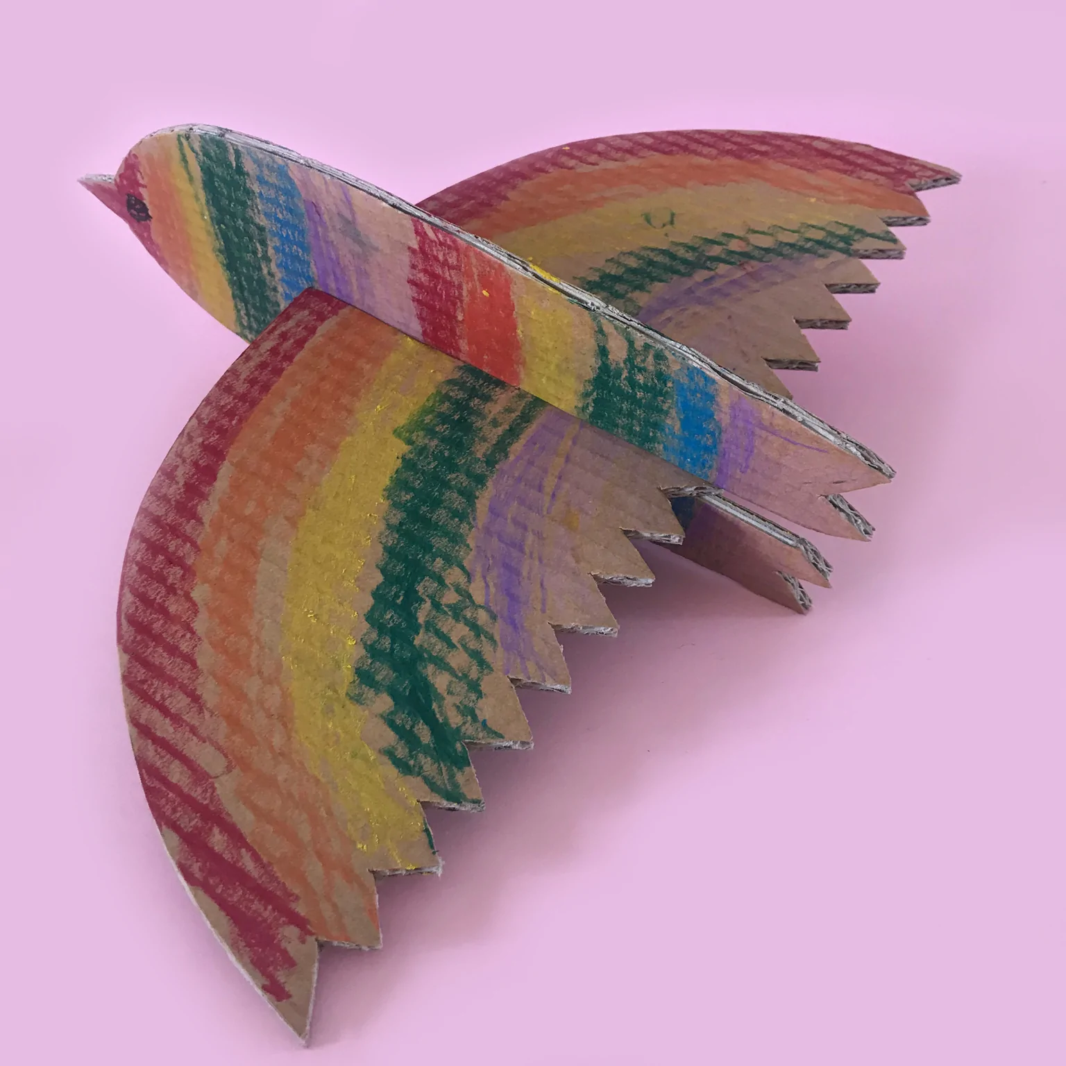 make a rainbow bird craft activity
