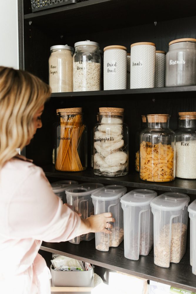 kid friendly pantry organisation