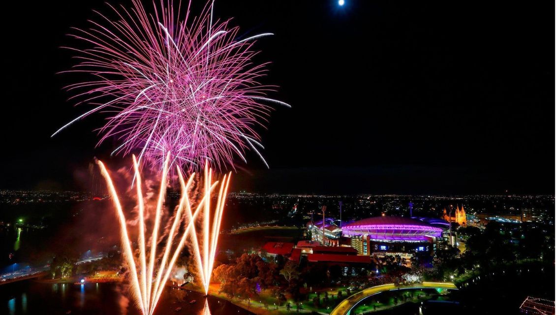 Fireworks in Adelaide on New Years Eve