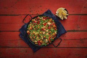 Recipe: Chicken, chorizo and potator paella by SPUD LITE