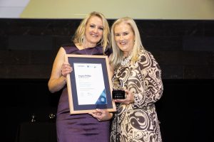 Angela Phillips receiving her award with NEiTA Foundation Chair Catherine OSullivan