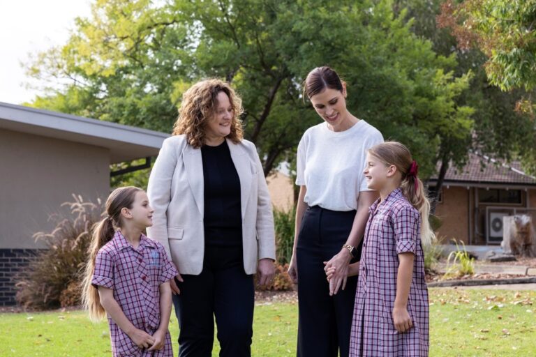 School children and teachers.
