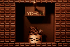 Yo-Chi yoghurt machine with chocolate.