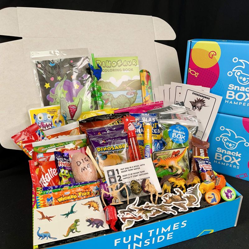 Kids dinosaur hamper.