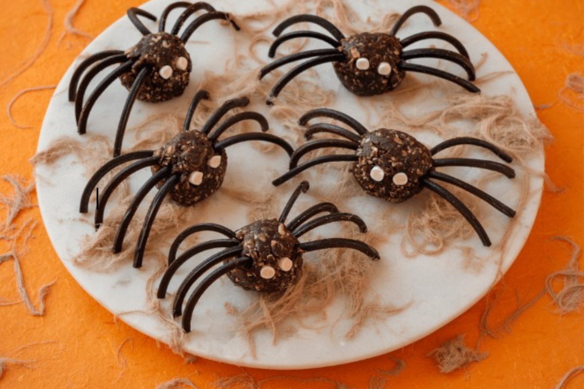 A plate of Halloween energy spider balls.