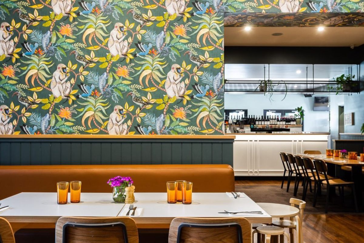 a vibrantly decorated cafe restaurant