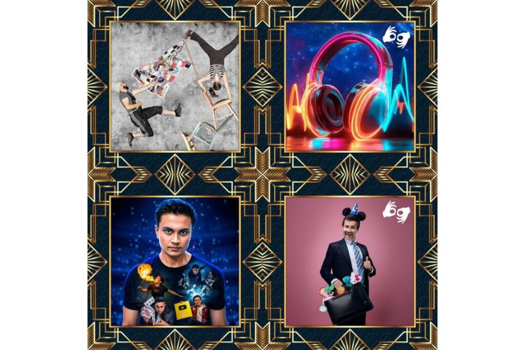 A poster for Woodville Town Hall Adelaide Fringe 2026 featuring acts including FORT, Magical Madness, Mr Snotbottom Auslan, Tune In Auslan