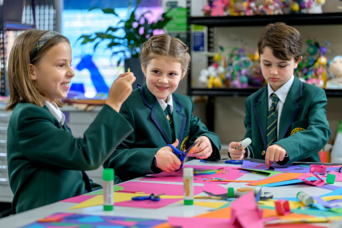 Mercedes school Adelaide students enjoy an art class. 
