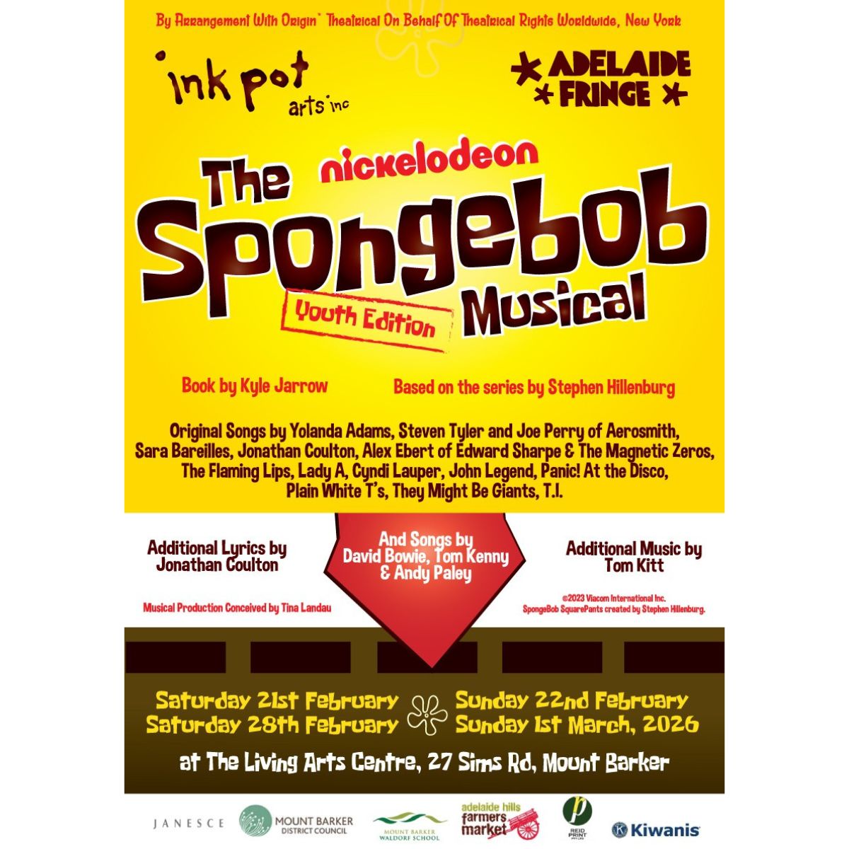An advertising poster for The SpongeBob Musical Youth Edition