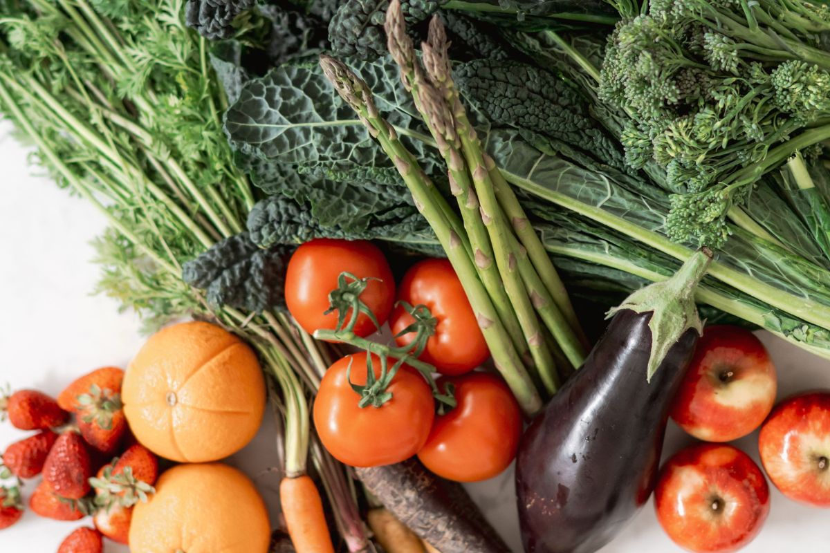 An arrangement of vibrant fresh produce