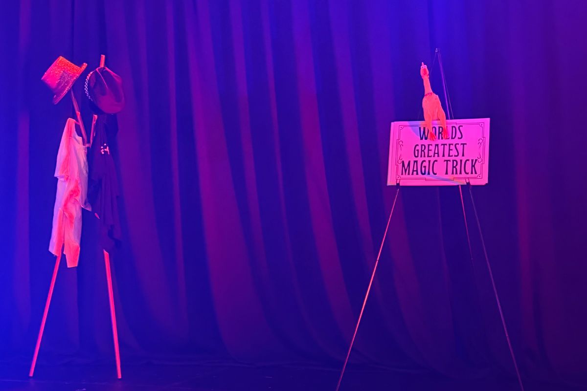 Stage setting of the Adelaide Fringe show Josh Staley: Wacky Wizardry Goes Wrong.