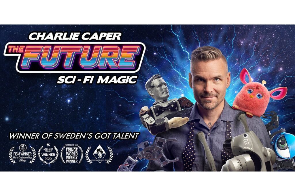 Adelaide Fringe poster for Charlie Caper - The Future.