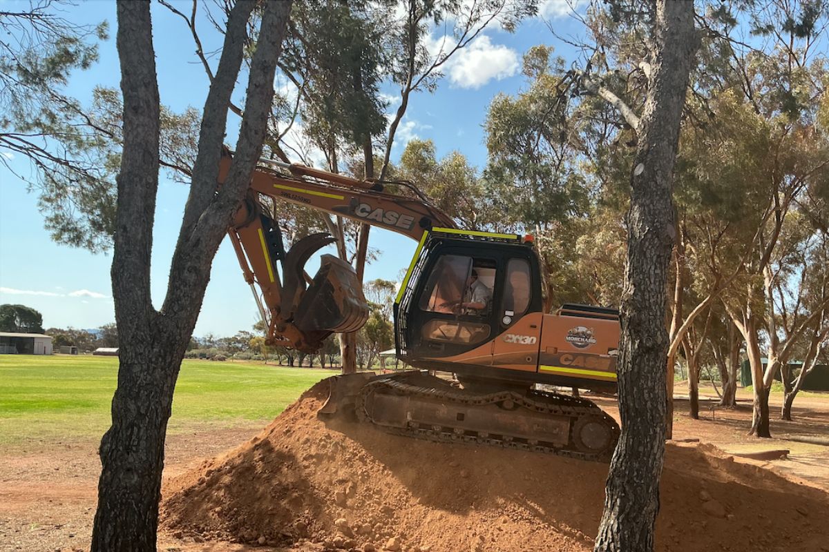 construction of bike track at Orroroo Area School, South Australia.