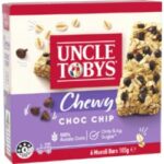 Uncle Tobys Chewy Choc Chip museli bars.