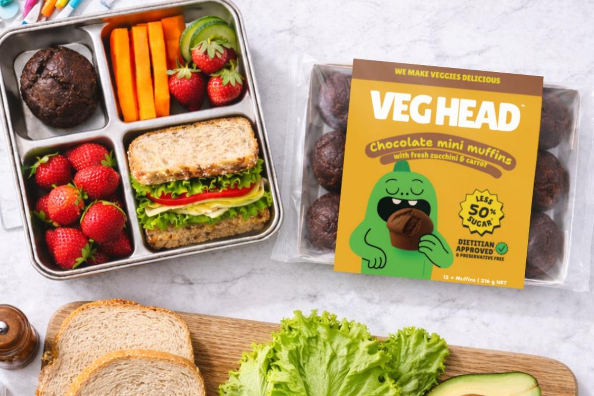 eghead Banana and Chocolate Mini Muffins made with vegetables for kids snacks