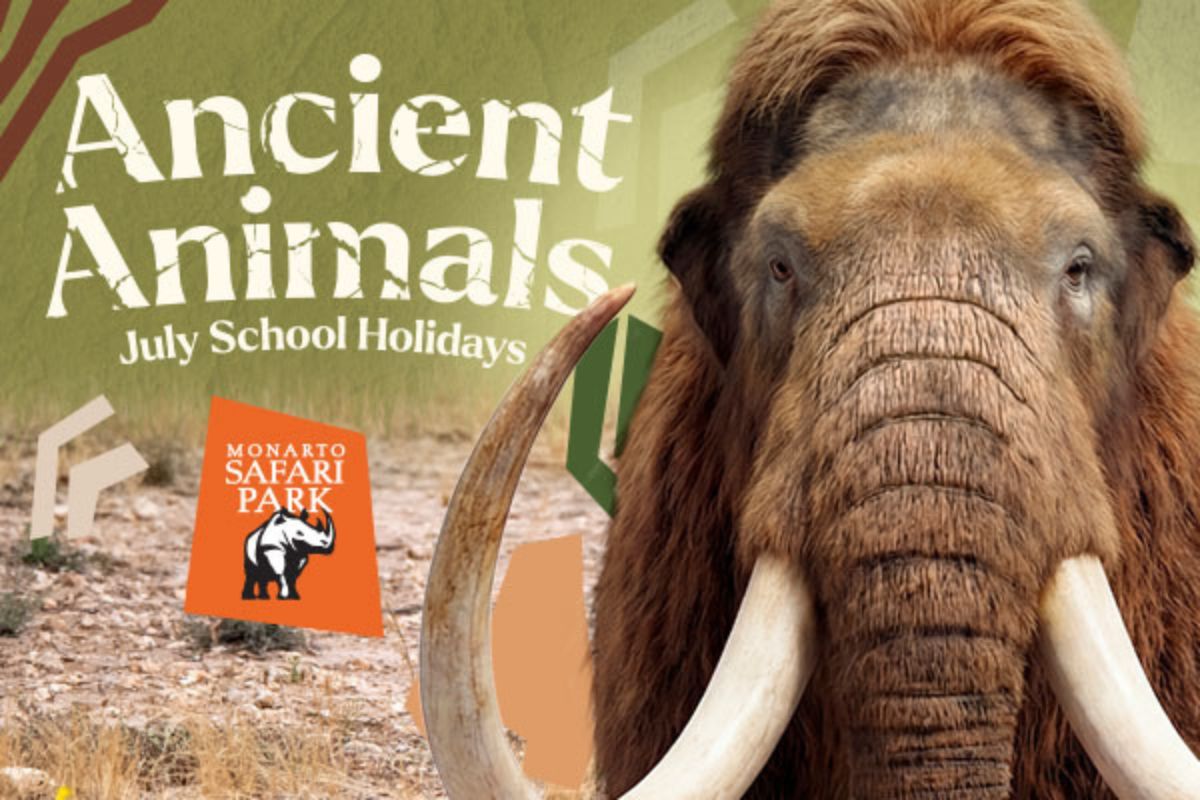 Monarto Zoo Ancient Animals Winter School Holidays promotion.