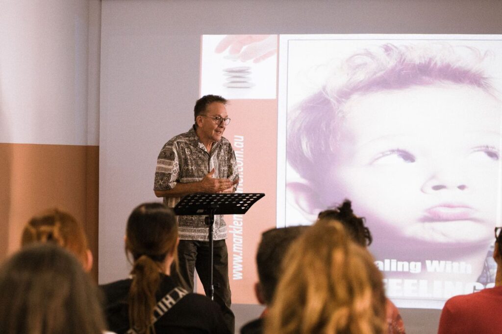 Mark Le Messurier giving a lecture.