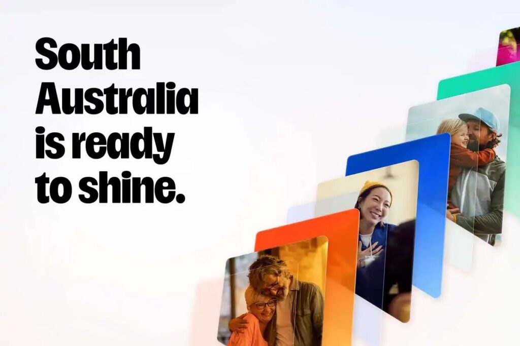 SA Giving Week 2026 campaign graphic featuring the tagline "South Australia is ready to shine" alongside images of South Australians connecting and supporting their community.