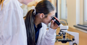 St Mary\'s College students involved with science