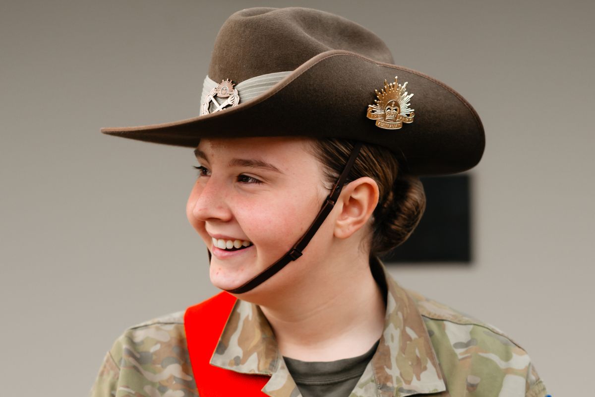 Tatachilla school student in cadet uniform.