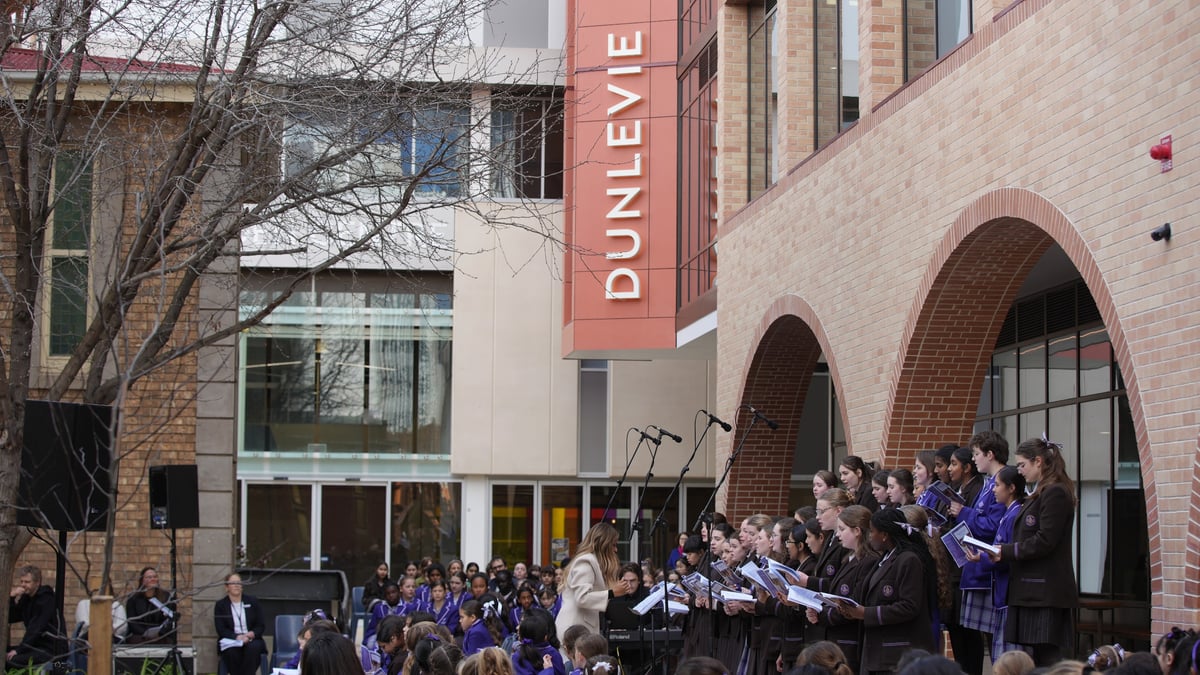 St Aloysius College Senior Choir performing at the building opening ceremony