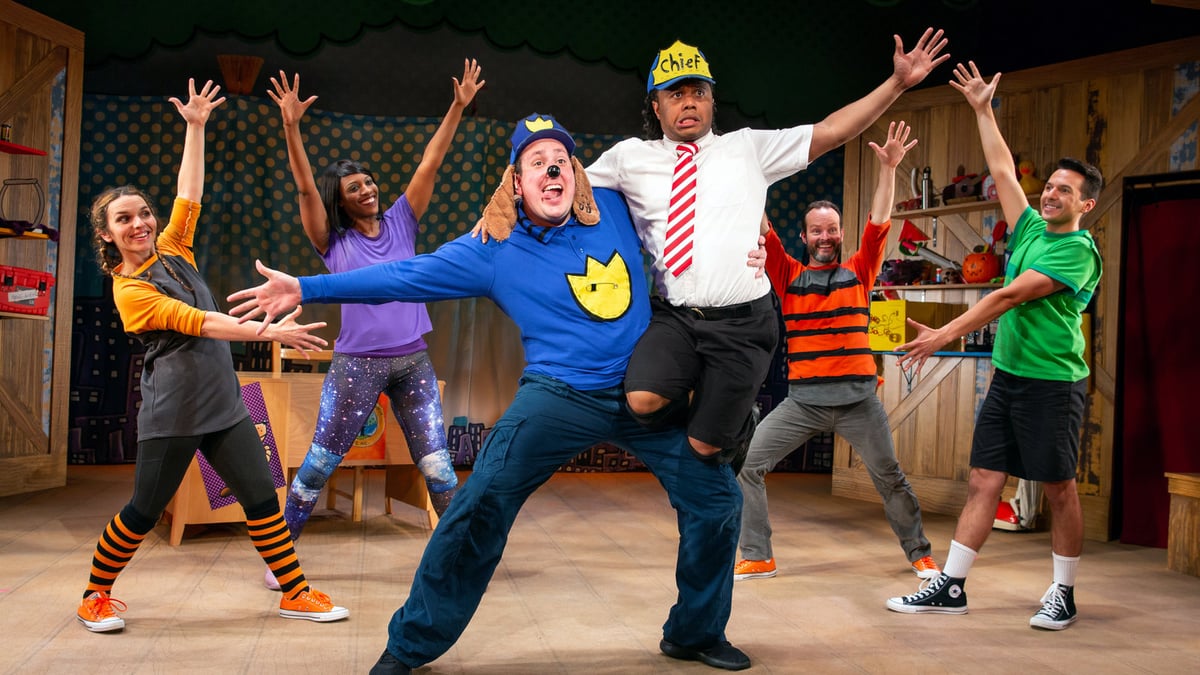 Dog Man the Musical promotional image showing the beloved half-dog half-cop character