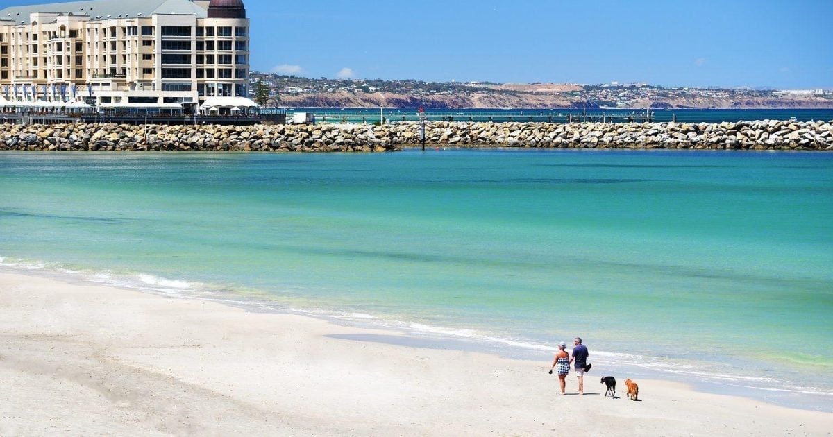 Calm shallow water at Glenelg North Beach